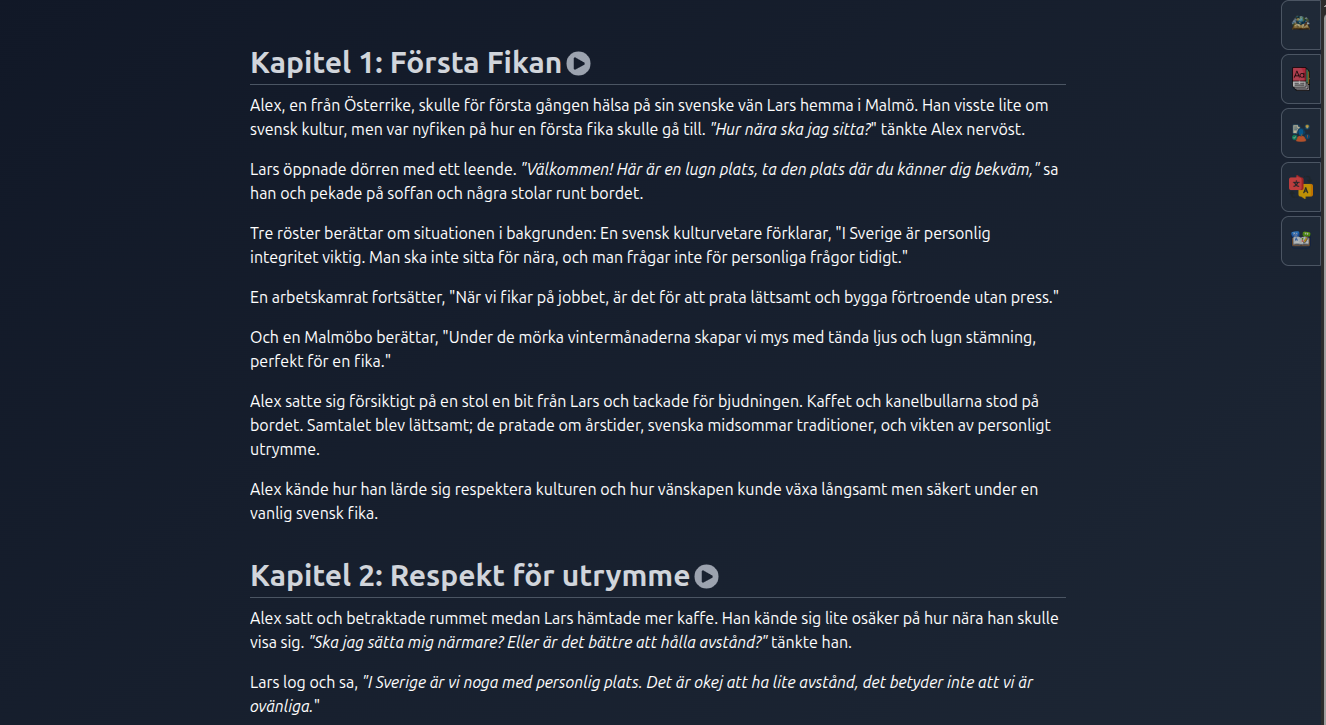 Showing culture, not just language